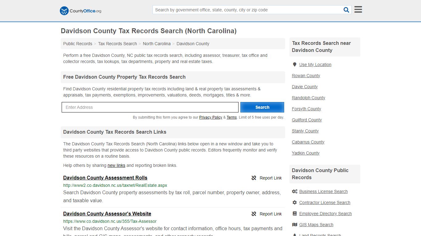 Davidson County Tax Records Search (North Carolina) - County Office